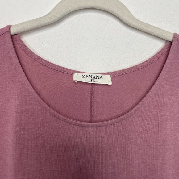 Zenana Sleeveless Light Rose Tiered Maxi Dress Round Neckline Stretch - Picture 5 of 10